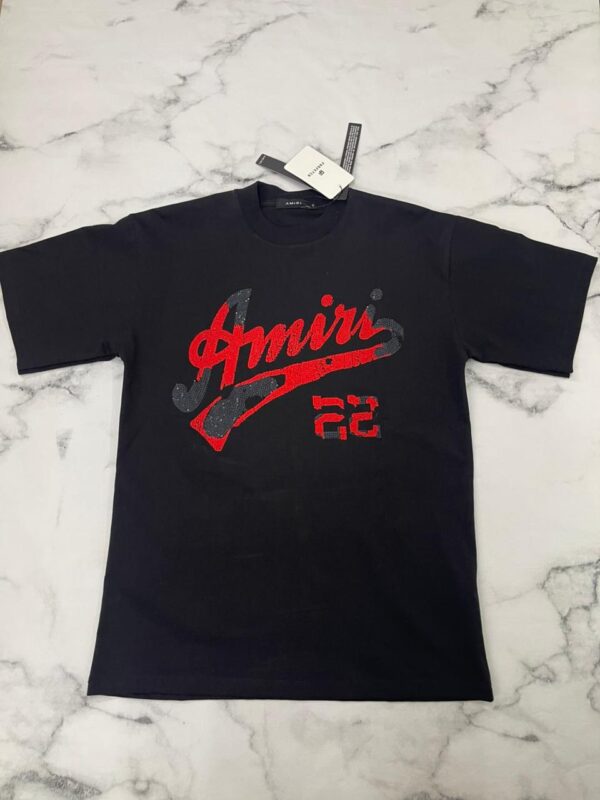 REMERA AMIRI SCRIPT 22 BLACK TEE - Image 2